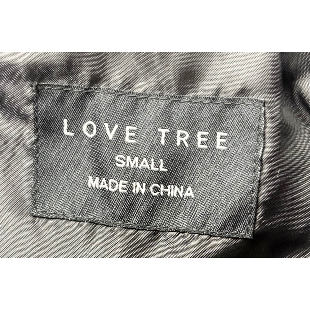 Love Tree Womens Quilted Puffer Vest Black Gold Zip Brown Trim Small Lightweight - Picture 3 of 10